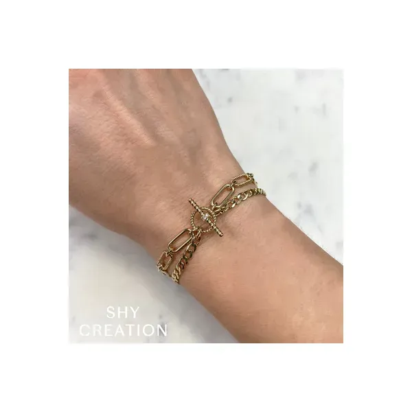 14K Diamond Paperclip Link Bracelet by Shy Creation Image 2 Kiefer Jewelers Lutz, FL