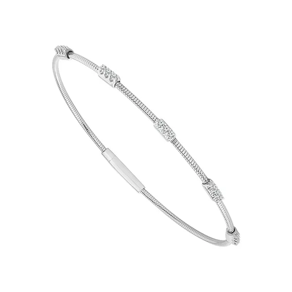 14KW Diamond Station Flexi Bangle Bracelet Kiefer Jewelers Lutz, FL
