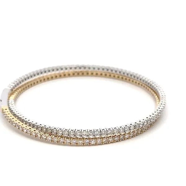 14K and Titanium Wire Diamond Bangle Bracelet Image 3 Kiefer Jewelers Lutz, FL