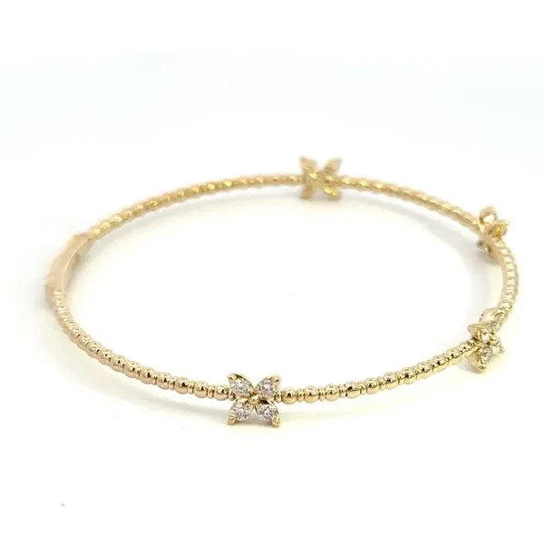 14K and Titanium Wire Diamond Bangle Bracelet Image 2 Kiefer Jewelers Lutz, FL