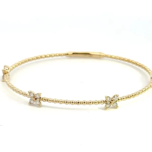 14K and Titanium Wire Diamond Bangle Bracelet Image 3 Kiefer Jewelers Lutz, FL