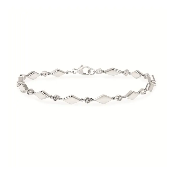 Sterling Silver 0.09CTW Diamond Link Diamond Bracelet Kiefer Jewelers Lutz, FL