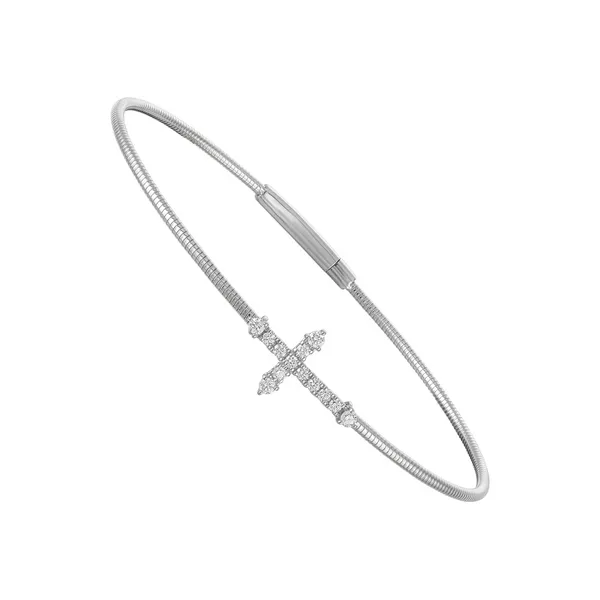 14KW Diamond Cross Flexi Bangle Bracelet Kiefer Jewelers Lutz, FL