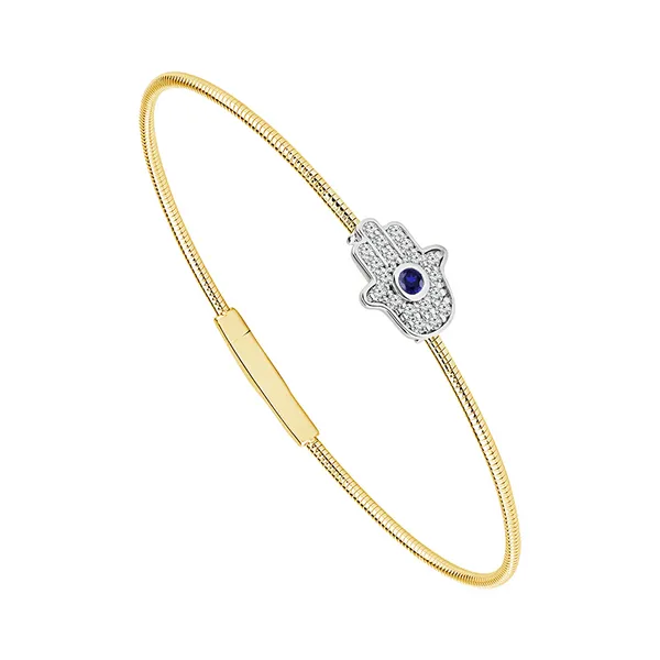 14KYW Diamond Sapphire 