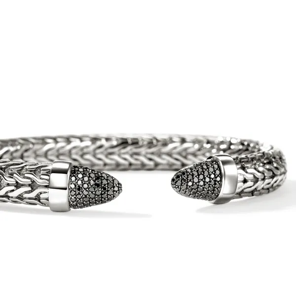 John Hardy SS and Pave Diamond Spear 50 Flex Cuff Image 3 Kiefer Jewelers Lutz, FL