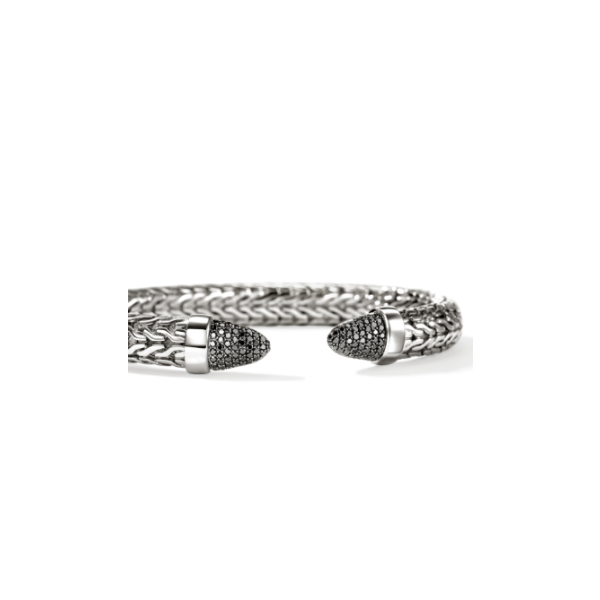 John Hardy SS and Pave Diamond Spear 50 Flex Cuff Image 3 Kiefer Jewelers Lutz, FL