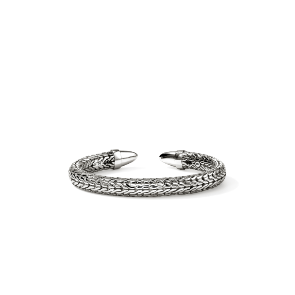 John Hardy SS and Pave Diamond Spear 50 Flex Cuff Image 5 Kiefer Jewelers Lutz, FL