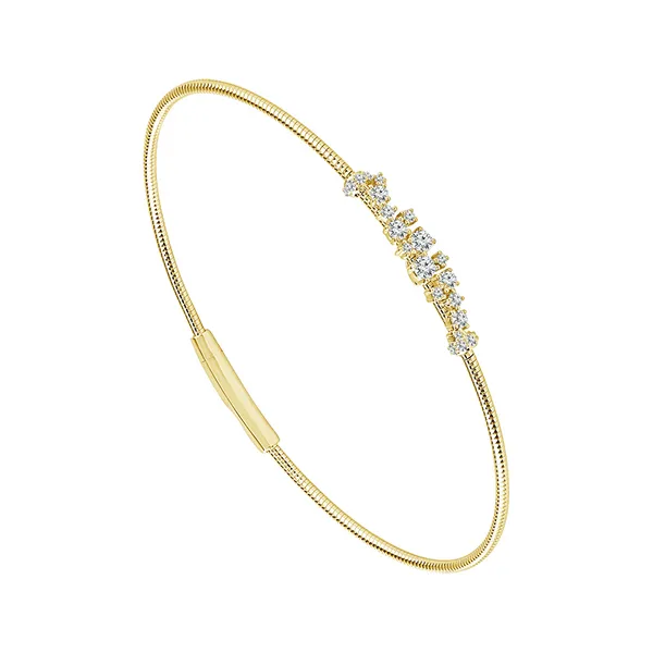 14KY Scattered Diamond Flexie Bangle Bracelet Kiefer Jewelers Lutz, FL