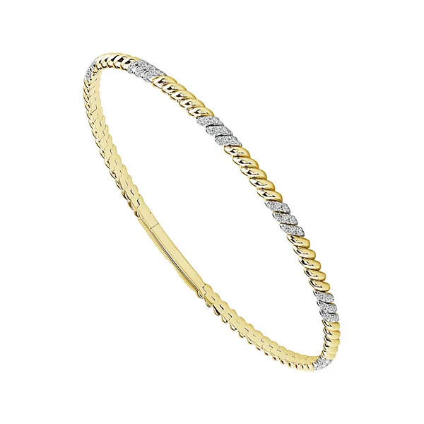 14KY Rope Style Diamond Flexie Bangle Bracelet Kiefer Jewelers Lutz, FL