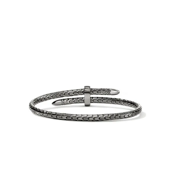 John Hardy SS and Black Rhodium Bypass Diamond Spear Flex Cuff Image 4 Kiefer Jewelers Lutz, FL