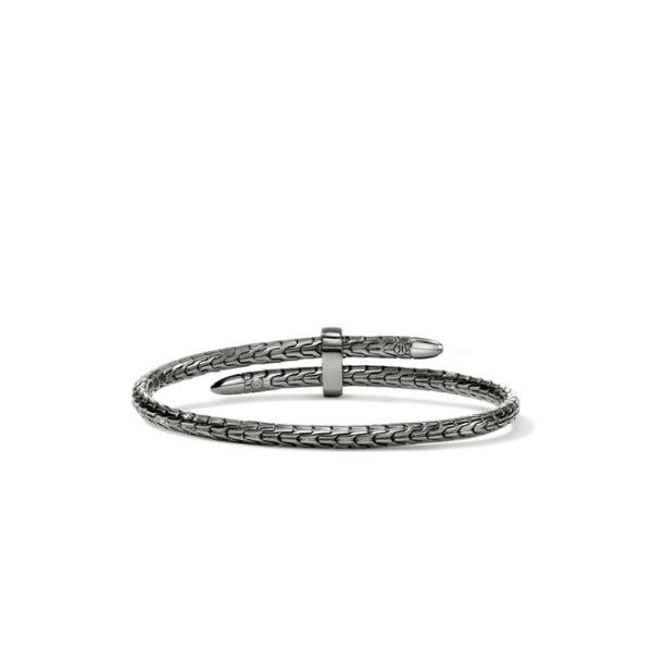 John Hardy SS and Black Rhodium Bypass Diamond Spear Flex Cuff Image 4 Kiefer Jewelers Lutz, FL