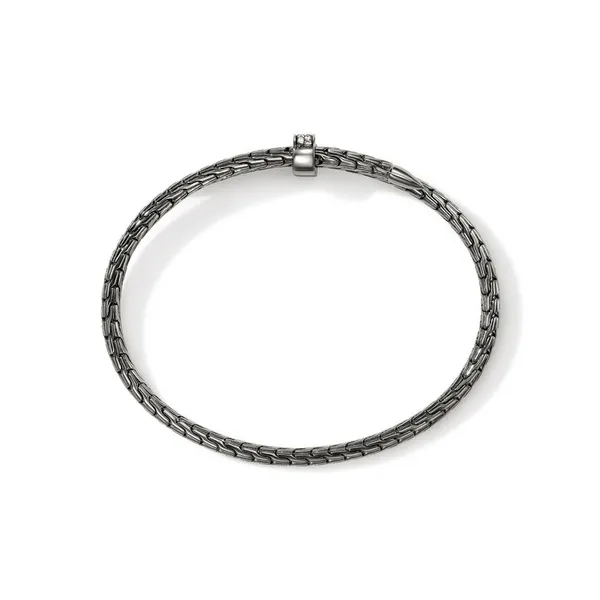 John Hardy SS and Black Rhodium Bypass Diamond Spear Flex Cuff Image 5 Kiefer Jewelers Lutz, FL
