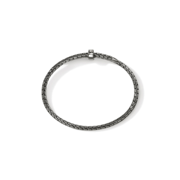 John Hardy SS and Black Rhodium Bypass Diamond Spear Flex Cuff Image 5 Kiefer Jewelers Lutz, FL