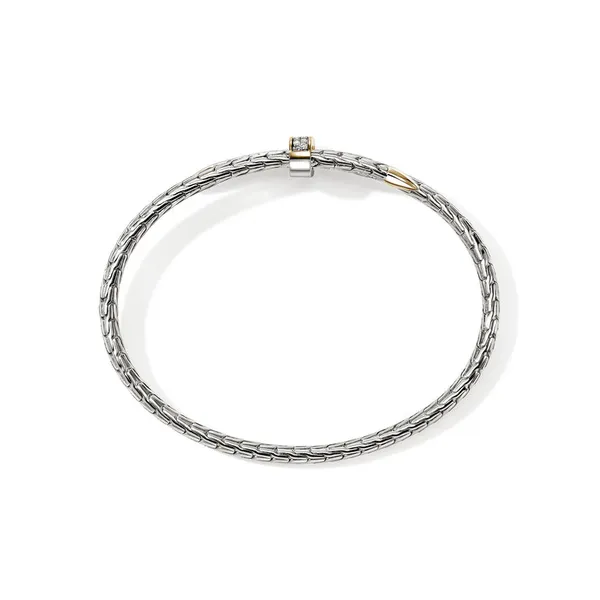John Hardy 14KY and SS Diamond Spear Bypass Flex Cuff Image 5 Kiefer Jewelers Lutz, FL