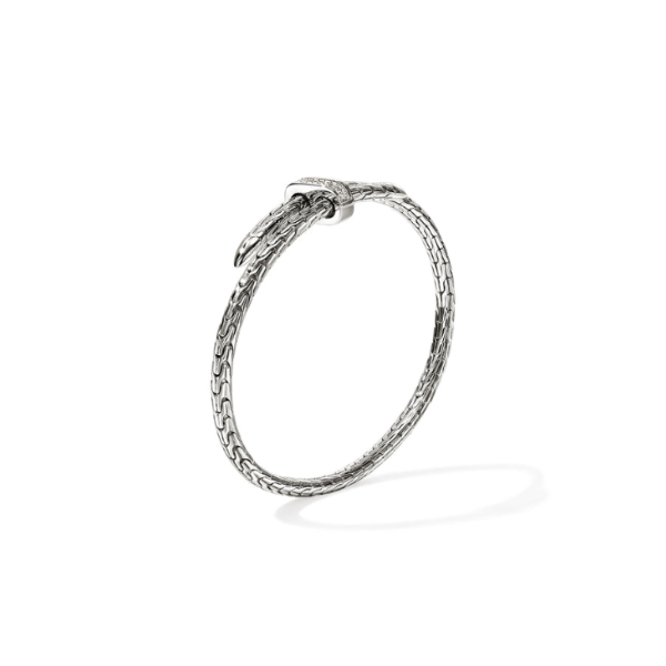 John Hardy Sterling Silver and Diamond Spear Flex Cuff Bracelet Image 3 Kiefer Jewelers Lutz, FL