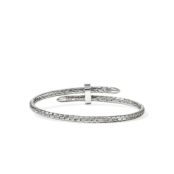 John Hardy Sterling Silver and Diamond Spear Flex Cuff Bracelet Image 4 Kiefer Jewelers Lutz, FL
