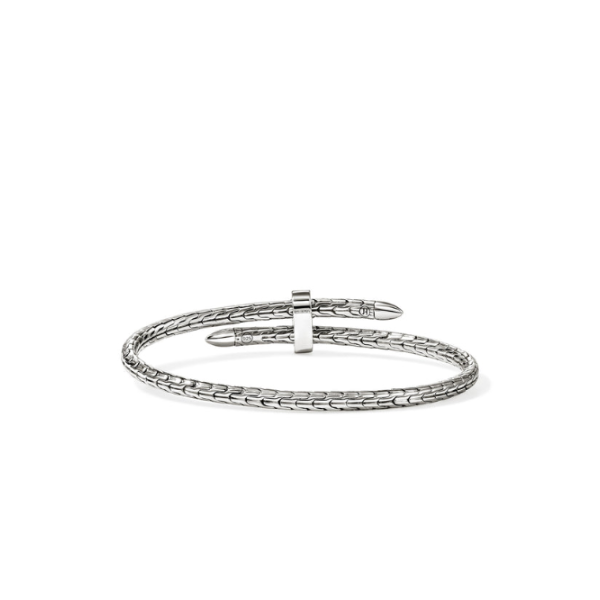 John Hardy Sterling Silver and Diamond Spear Flex Cuff Bracelet Image 4 Kiefer Jewelers Lutz, FL