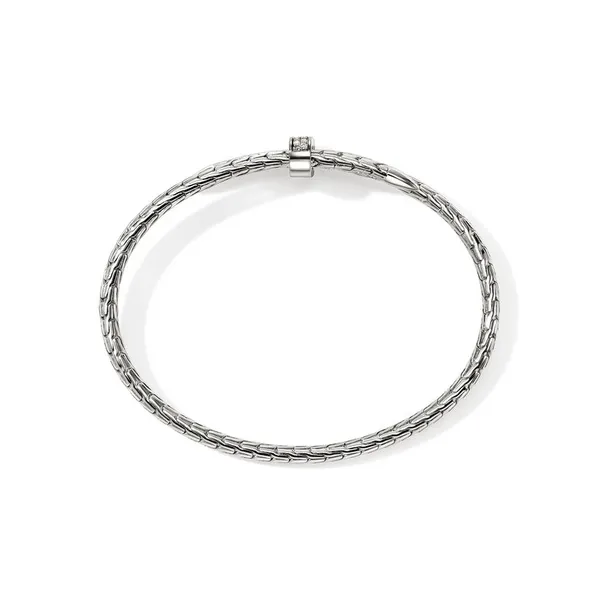 John Hardy Sterling Silver and Diamond Spear Flex Cuff Bracelet Image 5 Kiefer Jewelers Lutz, FL