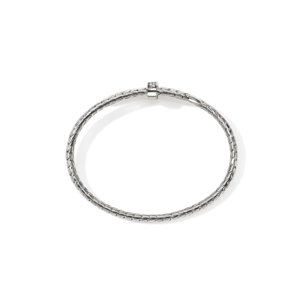 John Hardy Sterling Silver and Diamond Spear Flex Cuff Bracelet Image 5 Kiefer Jewelers Lutz, FL