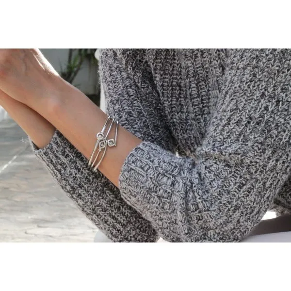 Sterling Silver Shimmering By-Pass Bangle Image 2 Kiefer Jewelers Lutz, FL