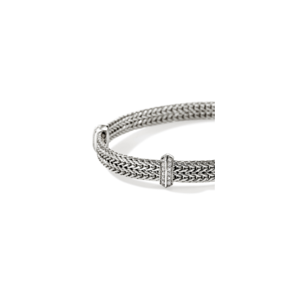John Hardy SS and Diamond Icon Link Flat Chain Bracelet Image 2 Kiefer Jewelers Lutz, FL