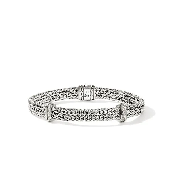 John Hardy SS and Diamond Icon Link Flat Chain Bracelet Kiefer Jewelers Lutz, FL