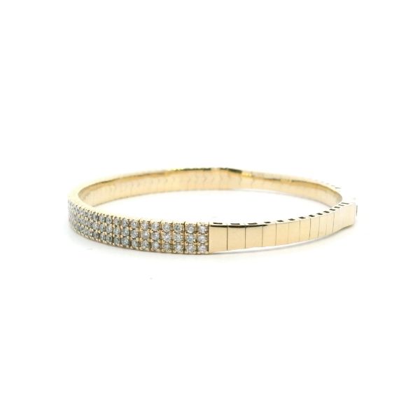 14K Diamond Flex Bangle Bracelet Image 4 Kiefer Jewelers Lutz, FL