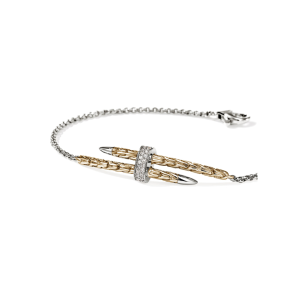 SS/14KY Spear Station Bracelet with Diamond by John Hardy Image 2 Kiefer Jewelers Lutz, FL