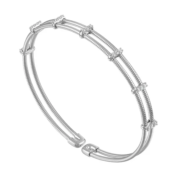 14KW Diamond Double Row Flexi Bangle Bracelet Kiefer Jewelers Lutz, FL