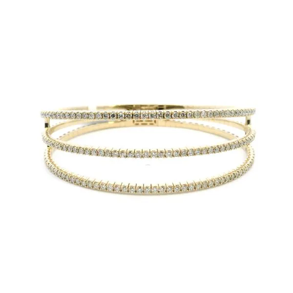 14KY Diamond Three Row Flexi Bangle Bracelet Kiefer Jewelers Lutz, FL