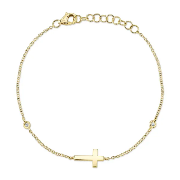 14KY Diamond Cross Bracelet Kiefer Jewelers Lutz, FL