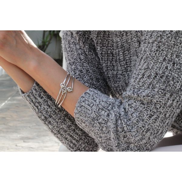 Sterling Silver Shimmering By-Pass Bangle Image 2 Kiefer Jewelers Lutz, FL