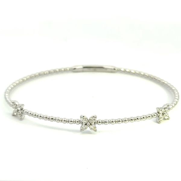 14K and Titanium Wire Diamond Bangle Bracelet Image 4 Kiefer Jewelers Lutz, FL