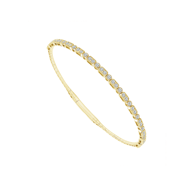 14KY 1.0CTW Diamond Milgrain Flexie Bangle Bracelet Kiefer Jewelers Lutz, FL