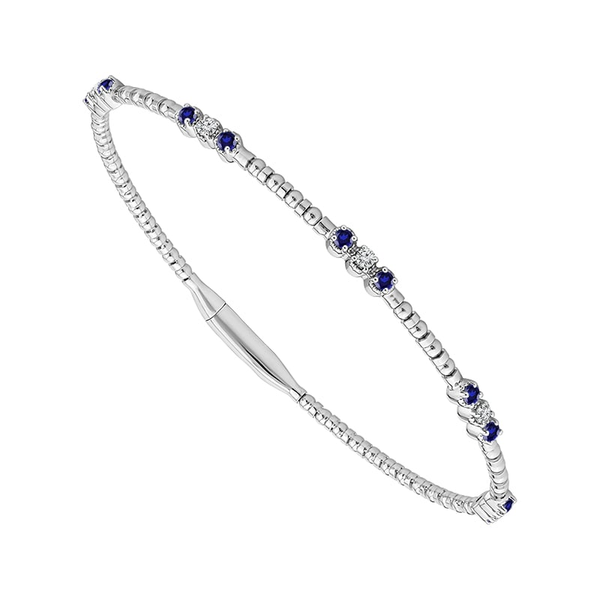 14KW Sapphire and Diamond Flexie Bangle Kiefer Jewelers Lutz, FL