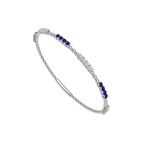 14KW 0.50CTW Diamond and Sapphire Flexie Bangle Bracelet Kiefer Jewelers Lutz, FL