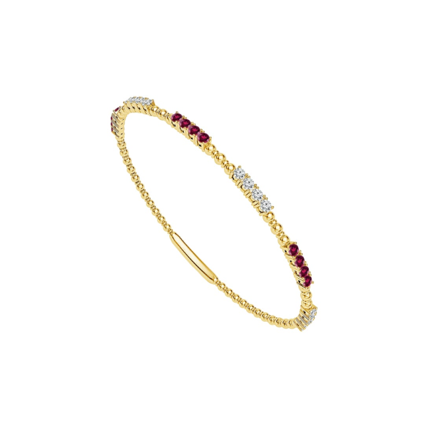 14KY 0.50CTW Diamond and Ruby Flexie Bangle Bracelet Kiefer Jewelers Lutz, FL