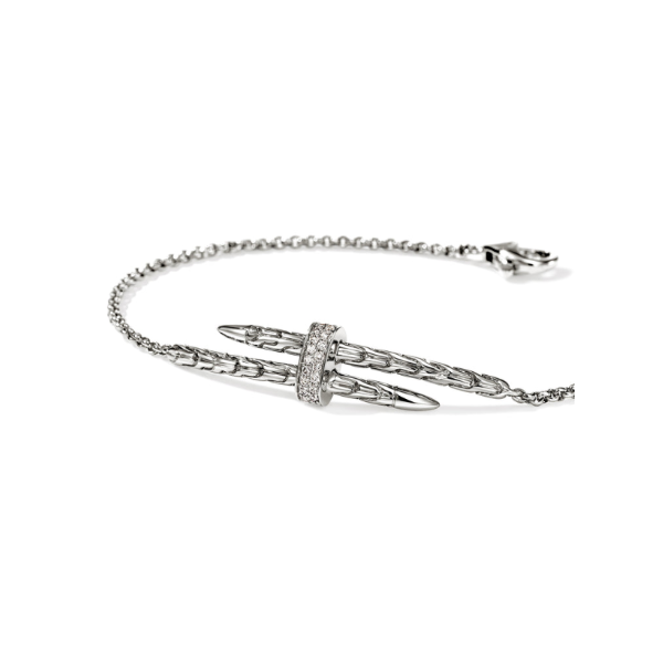 SS Spear Station Bracelet with Diamonds by John Hardy Image 2 Kiefer Jewelers Lutz, FL