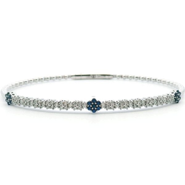 14K Diamond & Sapphire Flexie Bangle Kiefer Jewelers Lutz, FL