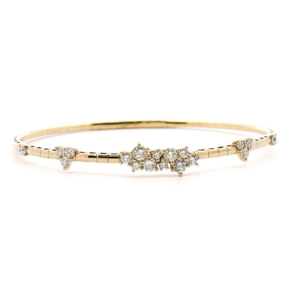 14K 1CTW Scattered Diamond Flexie Bangle Kiefer Jewelers Lutz, FL
