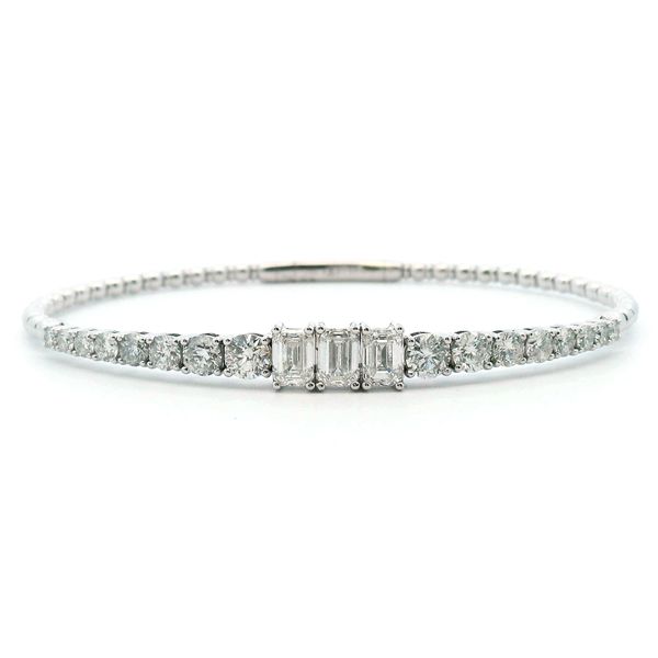 14K 3.37CTW Emerald/Round Diamond Flexie Bangle Kiefer Jewelers Lutz, FL