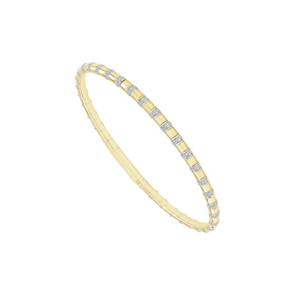 14KY 0.87CTW Diamond Bamboo Style Flexie Bangle Bracelet Kiefer Jewelers Lutz, FL