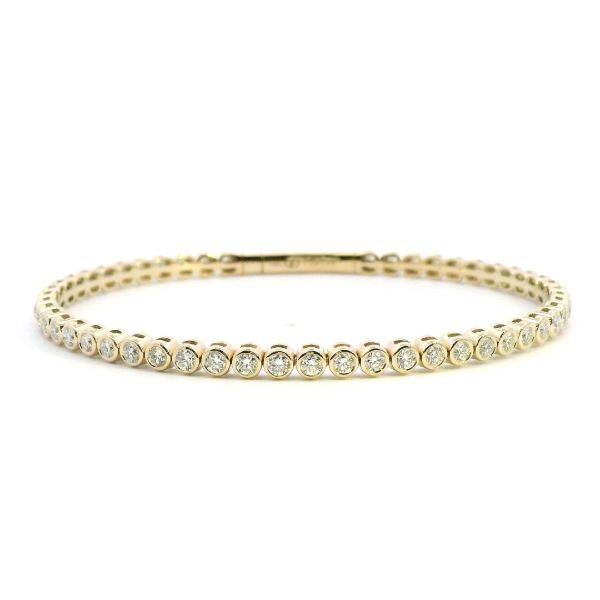 14KY 1.87CTW Diamond Bezel Set Flexie Bangle Bracelet Kiefer Jewelers Lutz, FL