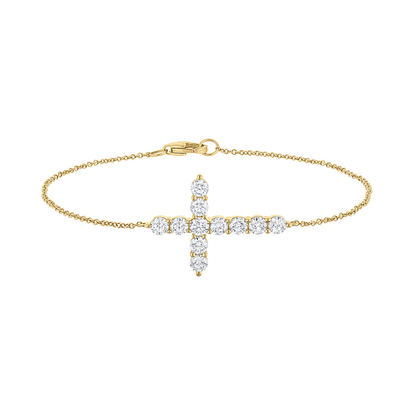 14KY 1CTW Diamond Cross Bracelet Kiefer Jewelers Lutz, FL
