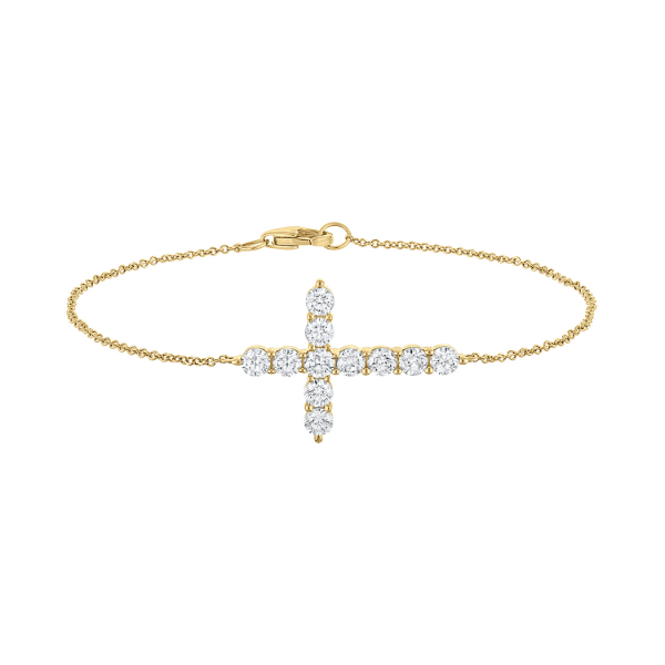 14KY 1CTW Diamond Cross Bracelet Kiefer Jewelers Lutz, FL