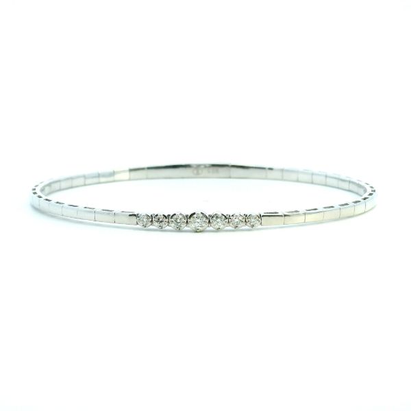 SS Graduated Diamond Flexi Bangle Bracelet Kiefer Jewelers Lutz, FL