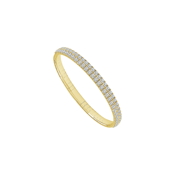 14KY 3.50CTW Diamond Two-Row Flexie Bangle Bracelet Kiefer Jewelers Lutz, FL