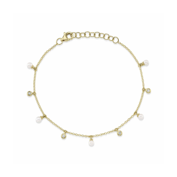 14KY Diamond and Cultured Pearl Anklet by Shy Creation Kiefer Jewelers Lutz, FL