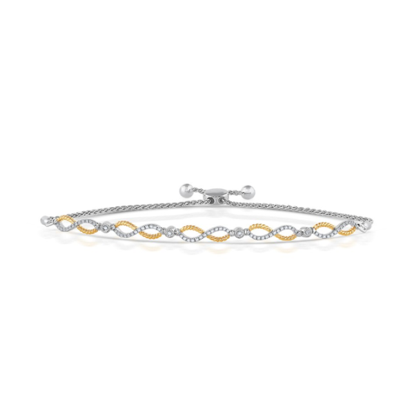 SS/GP 0.25CTW Diamond Infinity Link Bolo Bracelet Kiefer Jewelers Lutz, FL