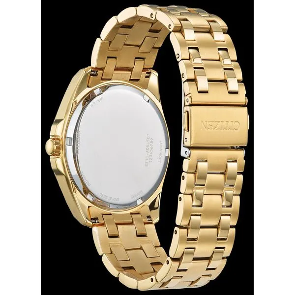 Citizen Peyten Eco WR100 Sterling Silver Gold Bracelet Champagne Watch Image 2 Kiefer Jewelers Lutz, FL